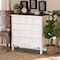 Baxton Studio Levron Traditional Two-Tone Walnut Brown and Antique White Finished Wood 5-Drawer Storage Cabinet 195-11952-ZORO - alternate 1
